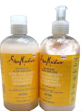 SheaMoisture Grapeseed & Tea Tree Low Porosity Shampoo & Conditioner -